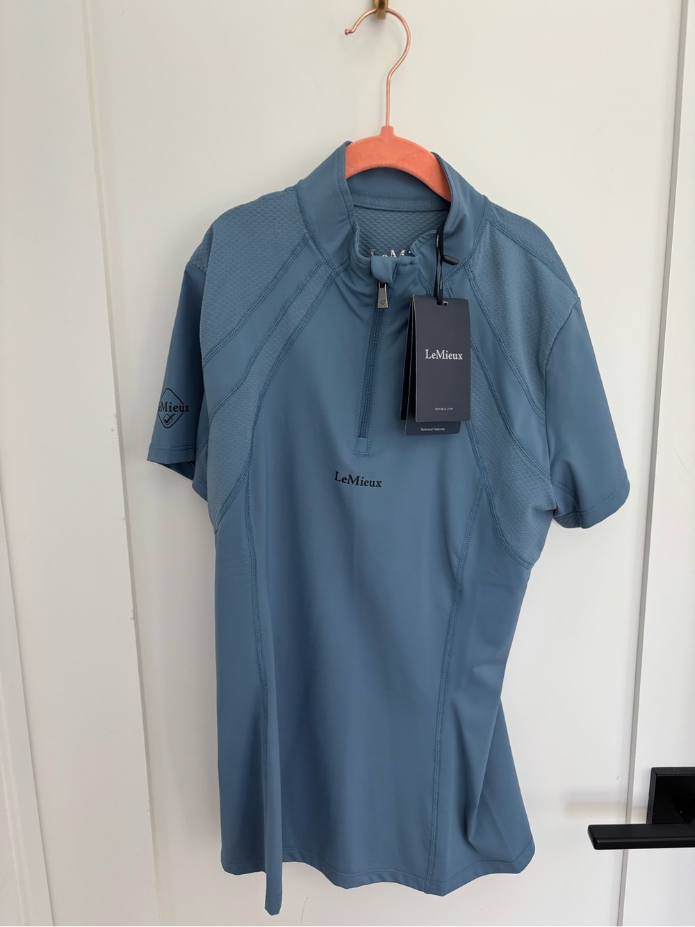 LeMieux Women's Short Sleeve Riding Shirt in Dusty Blue - Picture 5 of 6